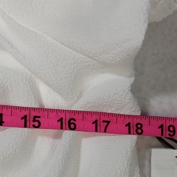 BLACK TAPE SZ M White Square Neck Puff Sleeve Tiered Midi Dress NWT B134 - Picture 4 of 10